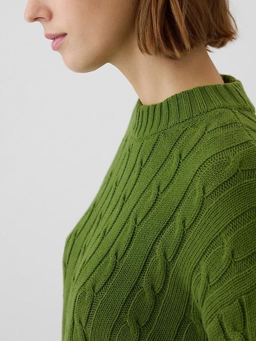 Cable-Knit Cropped Sweater Product Image