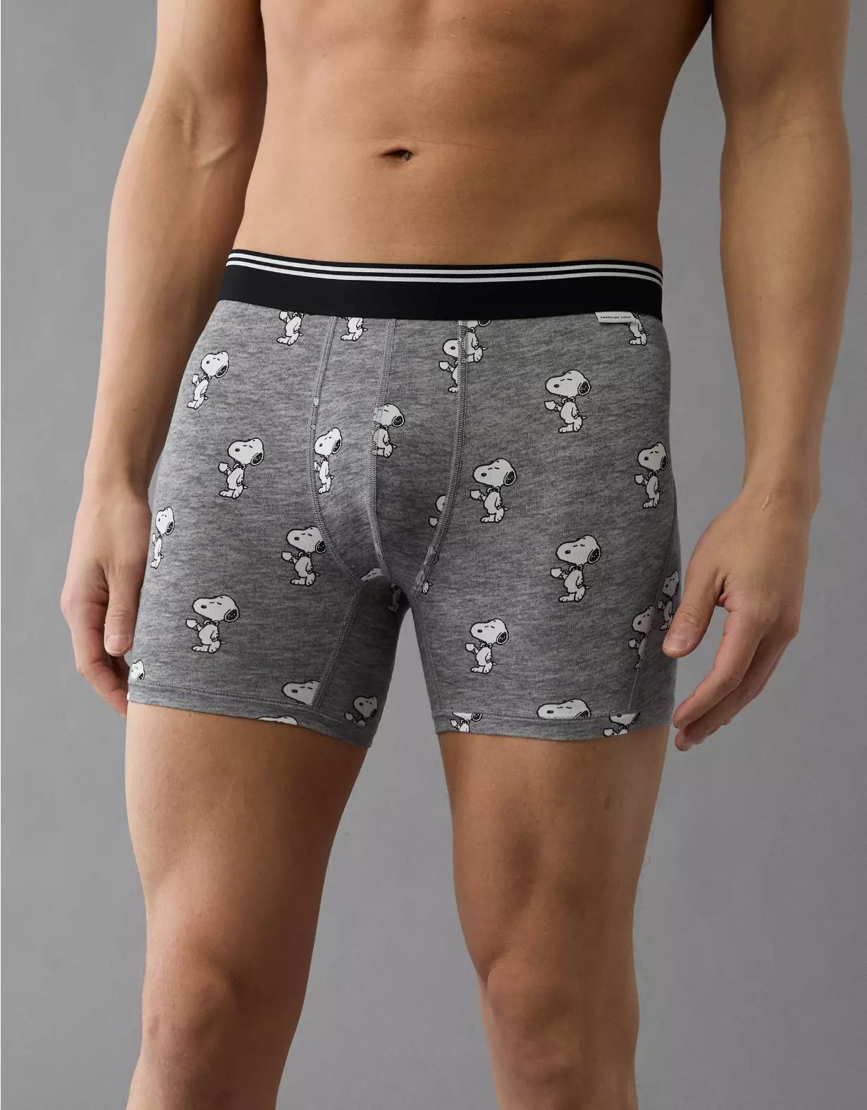 AEO Men's Snoopy Coffee 4.5" Ultra Soft Boxer Brief Product Image