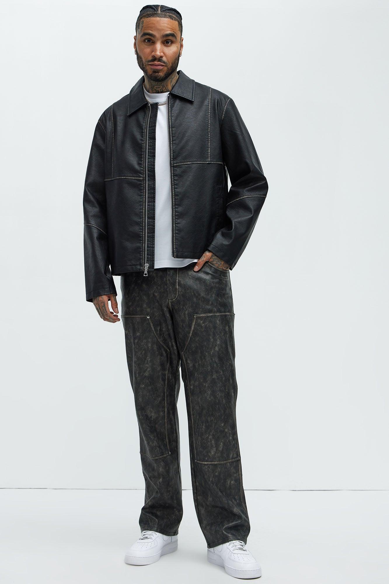 Kenosha Faux Leather Jacket - Black Product Image