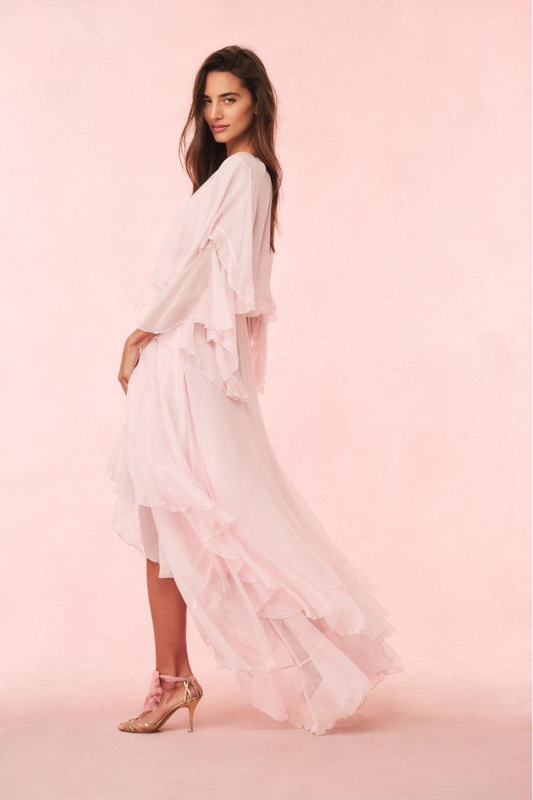 Collia Silk Maxi Dress - PALE PINK Product Image