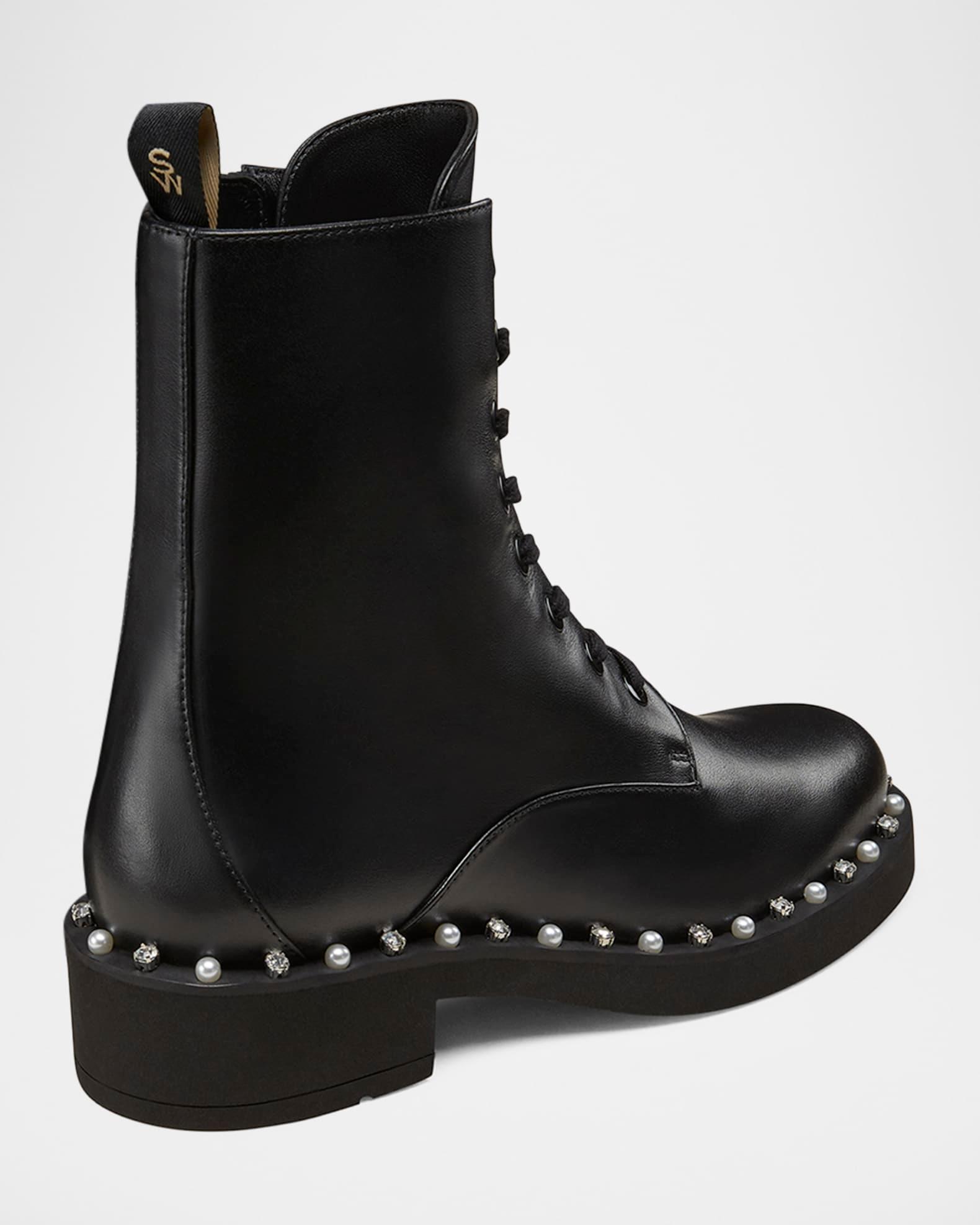 Reverie Leather Lace-Up Booties Product Image