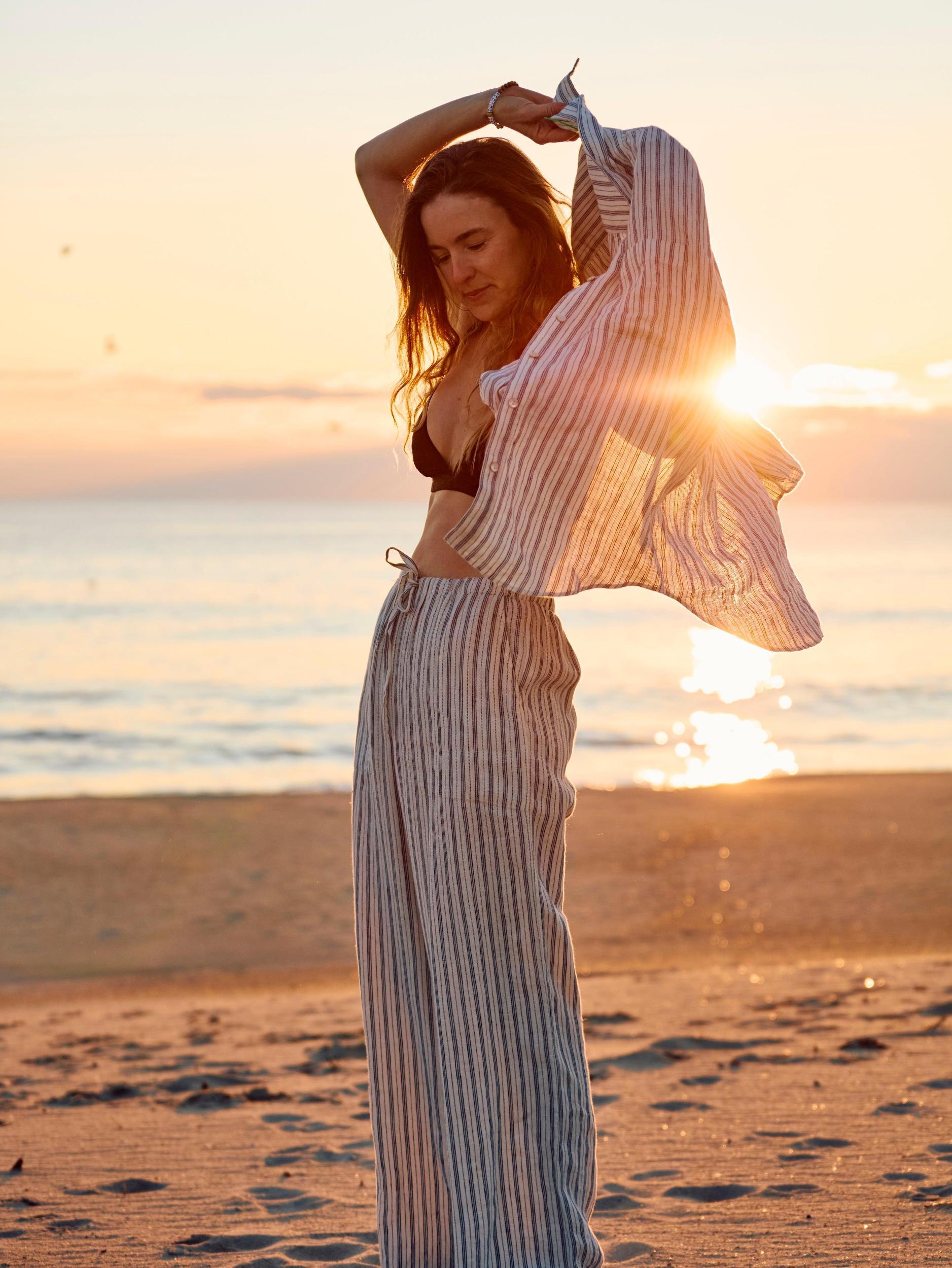 Laidback Linen Pant - Oceanside Stripe Female Product Image