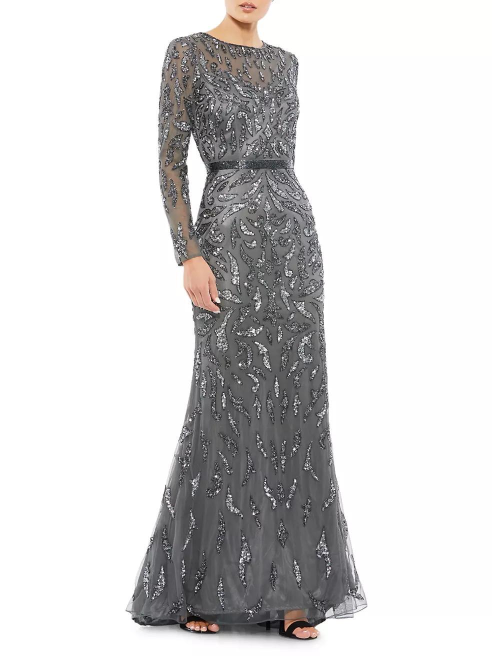 Illusion Sequin Gown Product Image