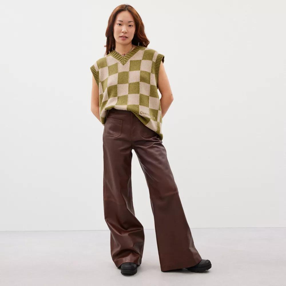 Sweater Vest With Checkerboard Pattern Product Image