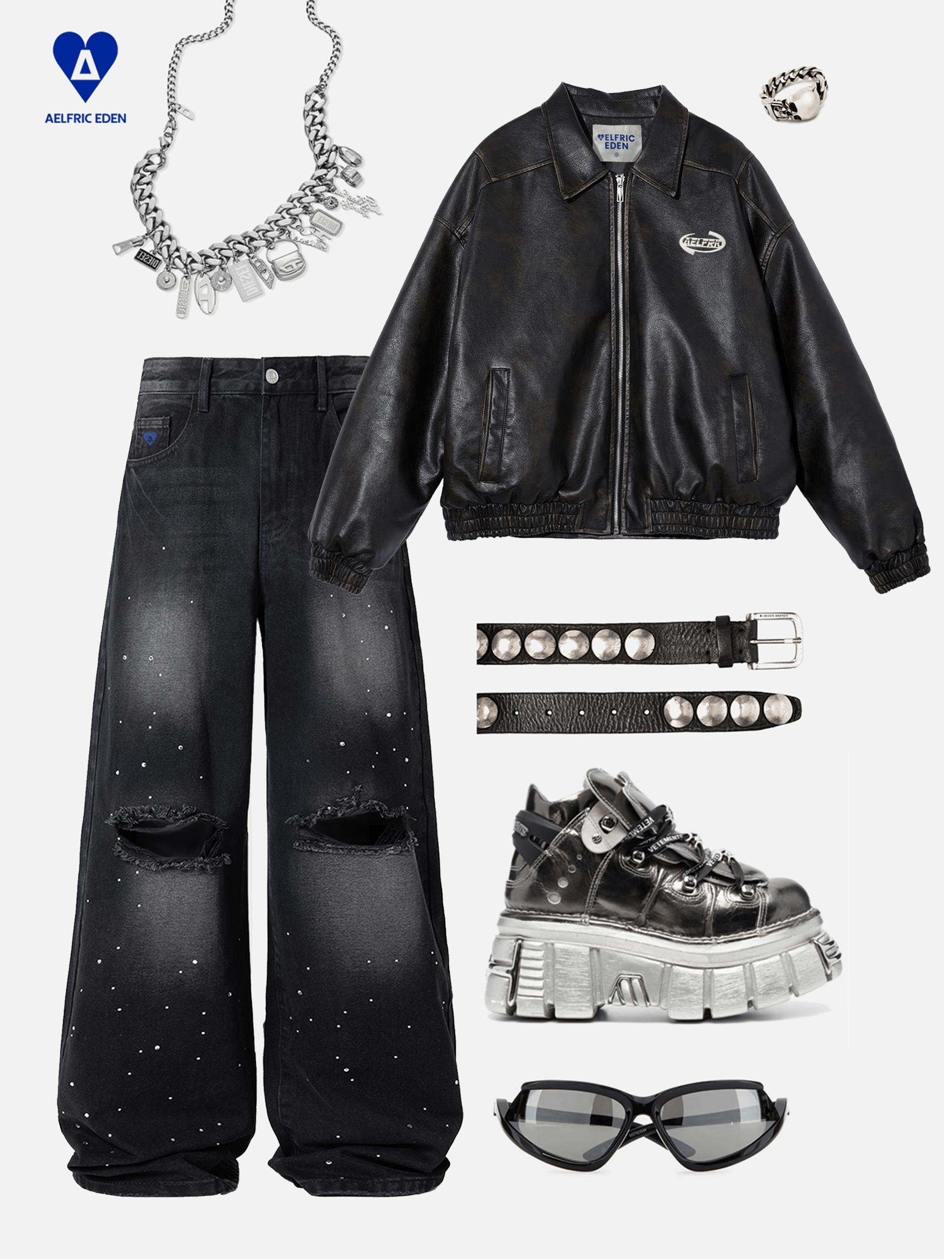 Aelfric Eden Rhinestone Baggy Jeans Product Image
