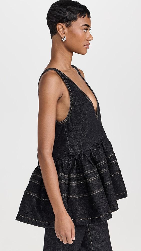Marques Almeida Denim Flounce Top | Shopbop Product Image