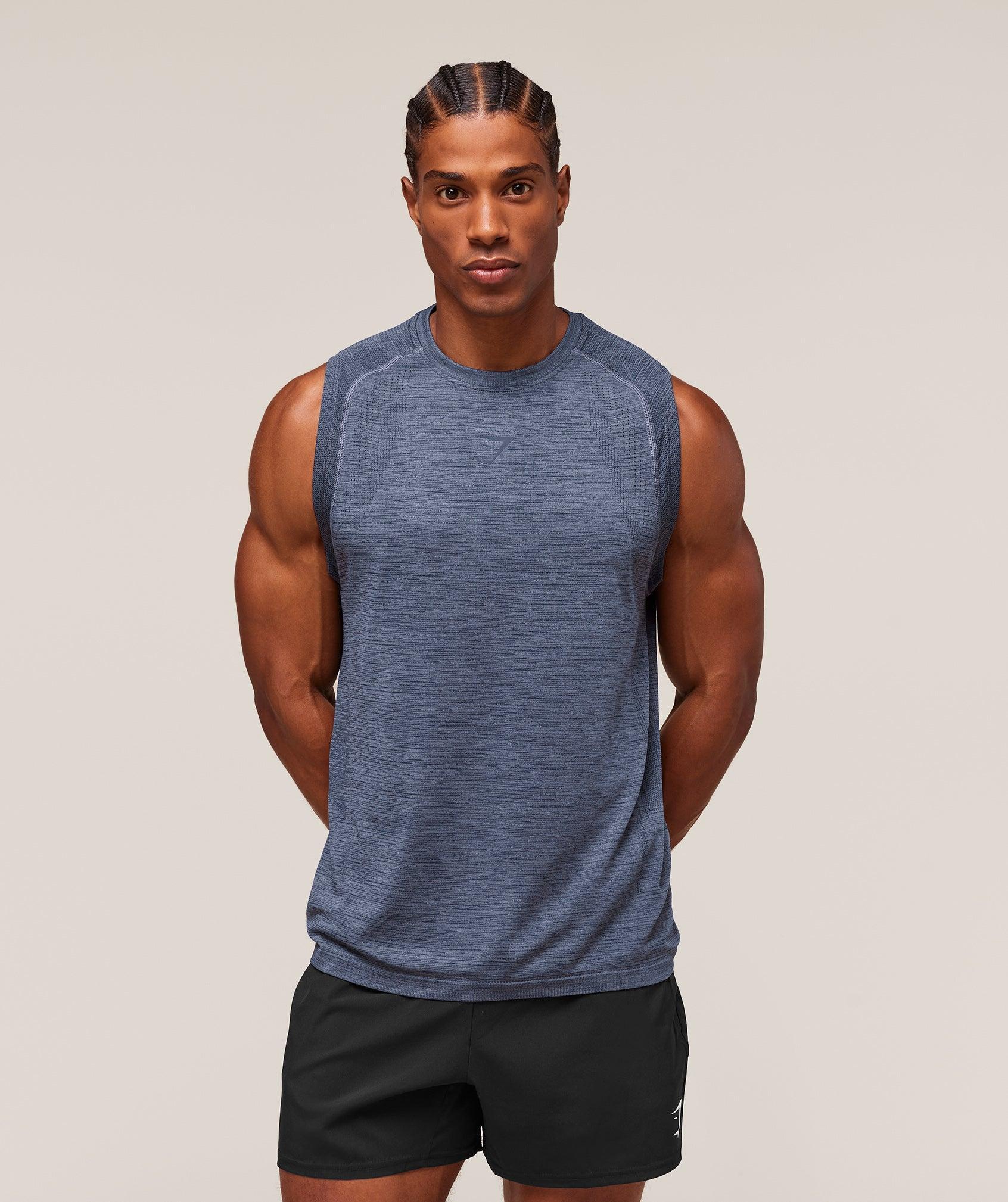Gymshark Versatile Seamless Tank - Iron Blue/Navy Male Product Image