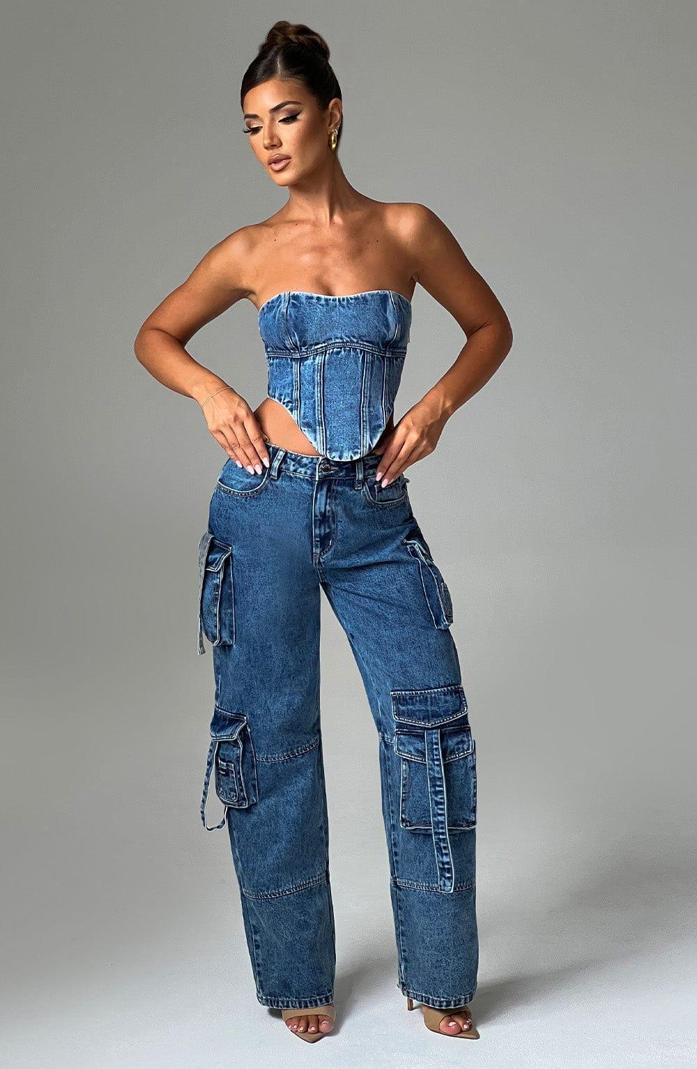 Brooklyn Cargo Pant - Dark Wash Product Image
