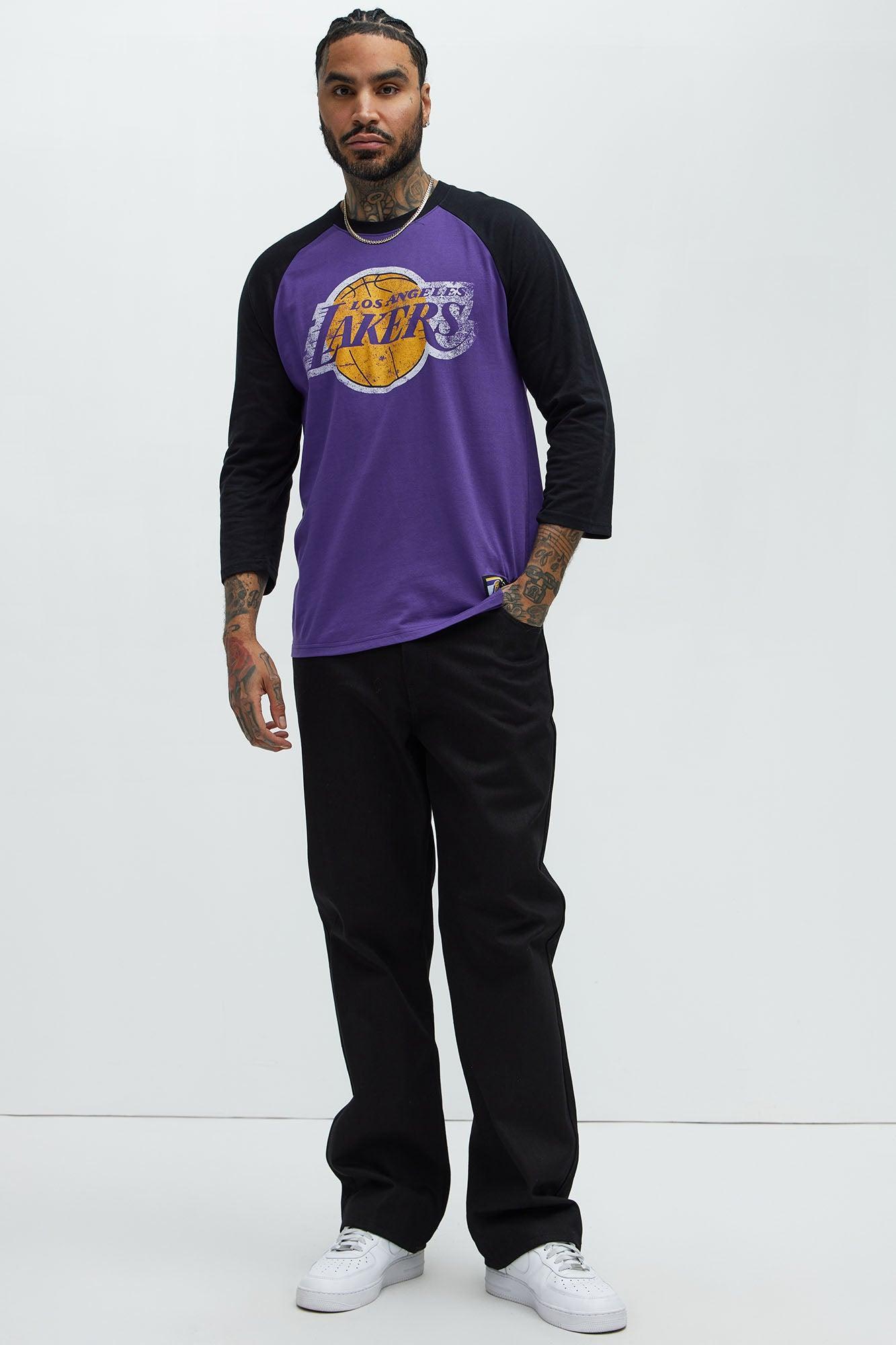 Lakers Fade Away 3/4 Sleeve Tee - Purple Product Image