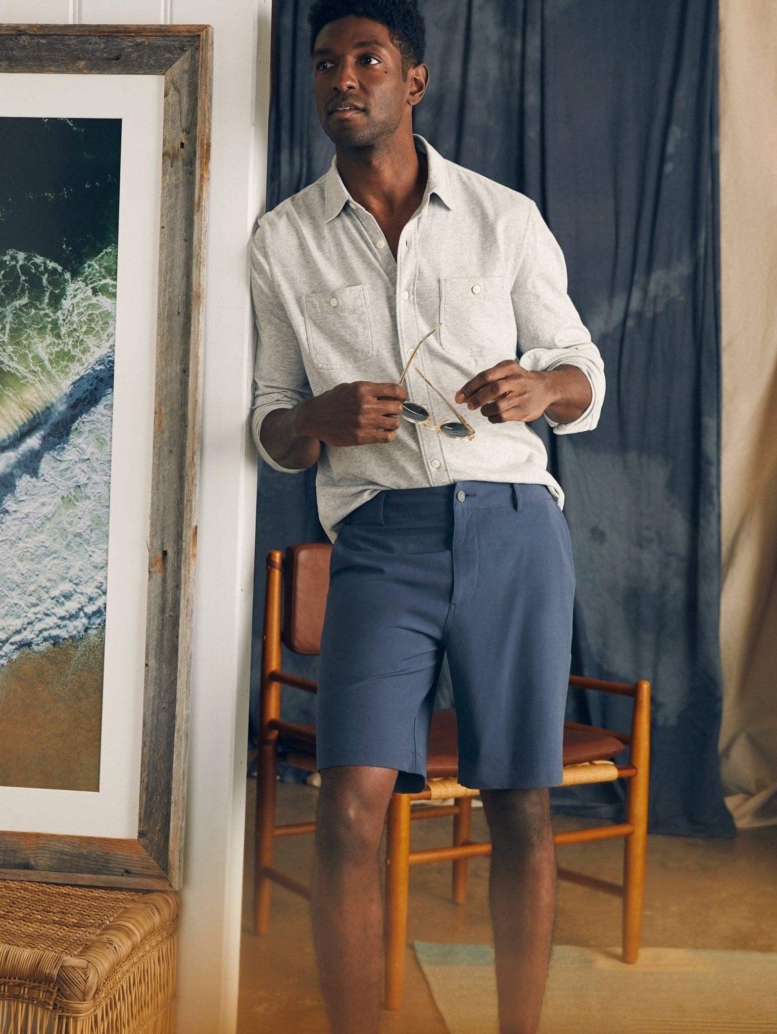 Belt Loop All Day Shorts (9") - Dark Blue Nights Male Product Image