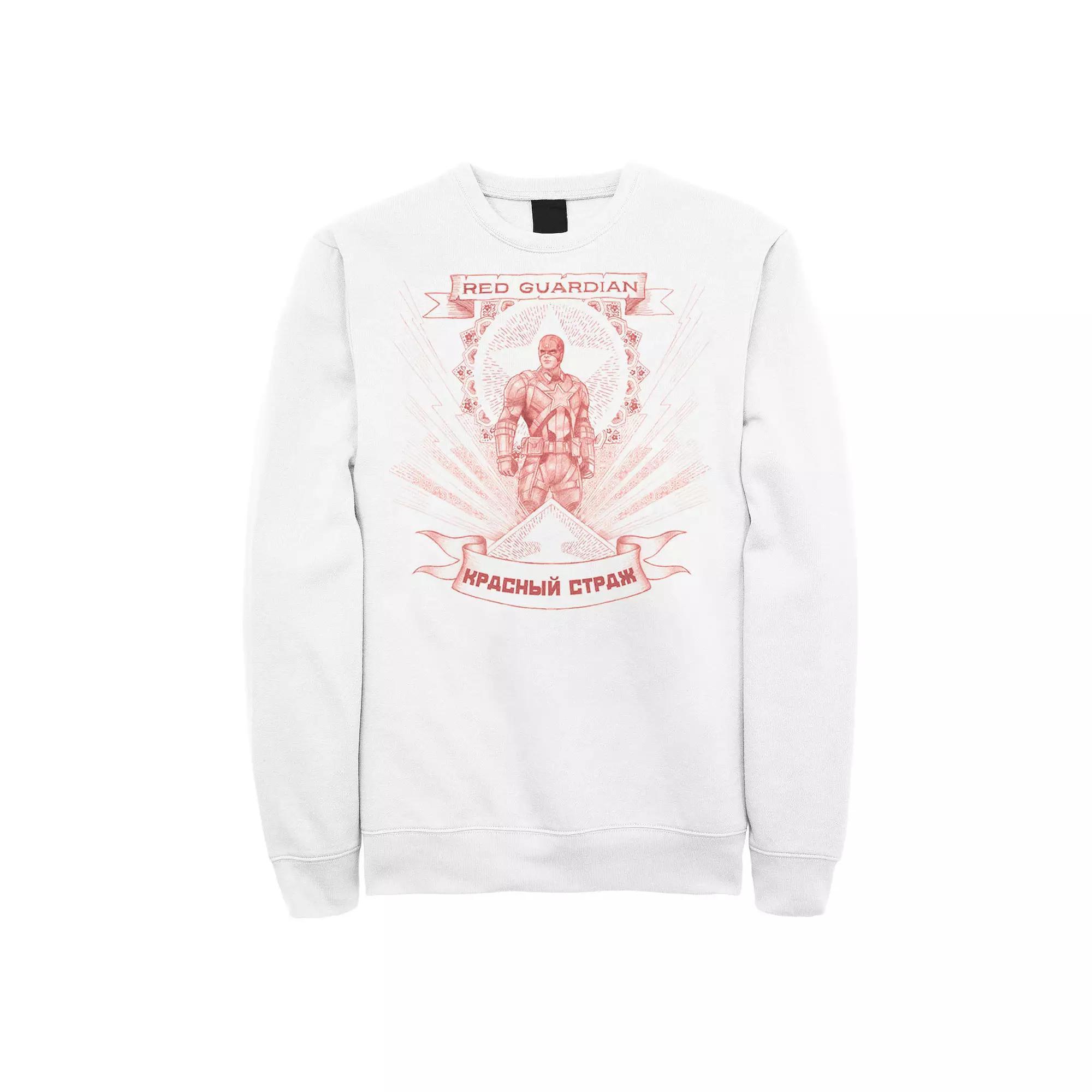 Men's Marvel Black Widow Red Guardian Red Hue Portrait Sweatshirt, Size: Small, White Product Image