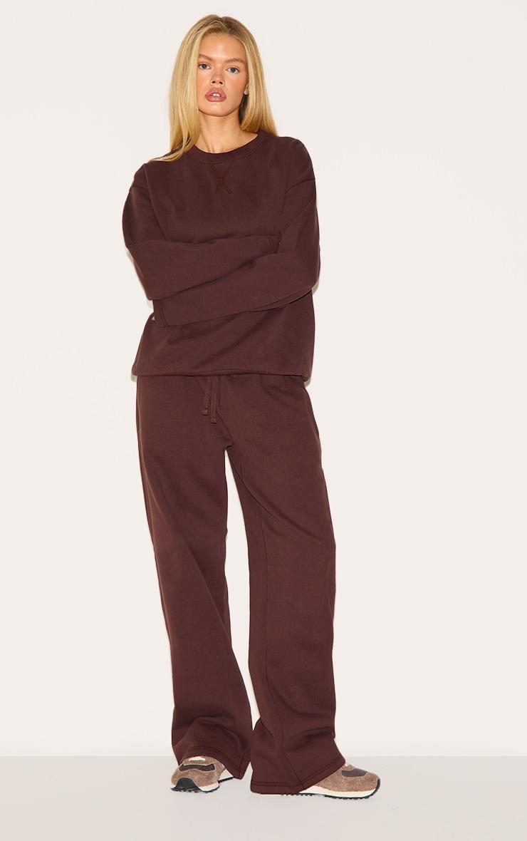 Chocolate Premium Oversized Crew Neck Sweatshirt Product Image