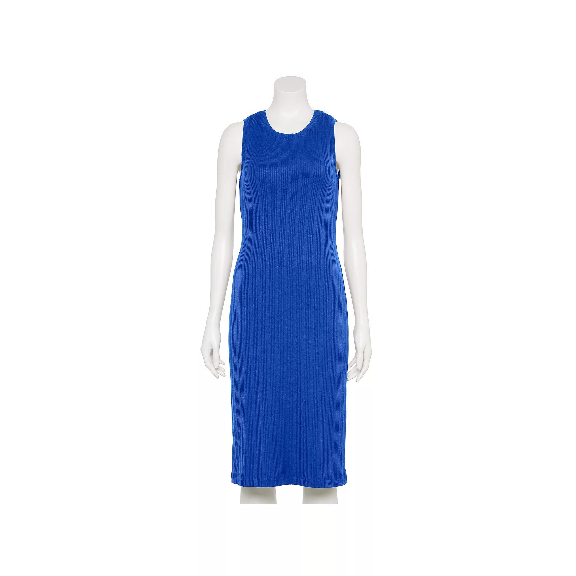 Women's Nine West Adaptive Ribbed Tank Dress, Size: XS, Trevor Blue Product Image
