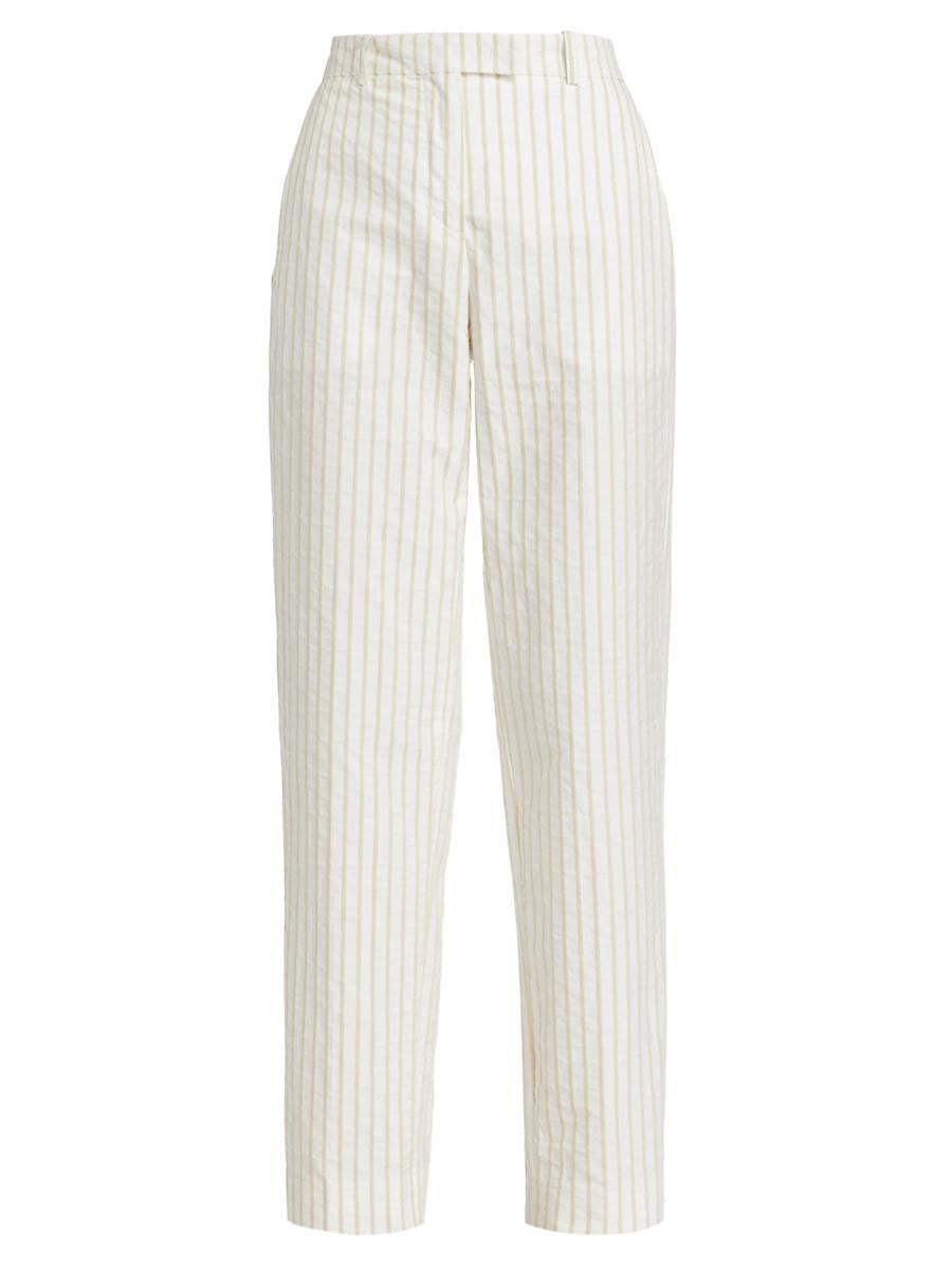 Womens Striped Wide-Leg Trousers Product Image