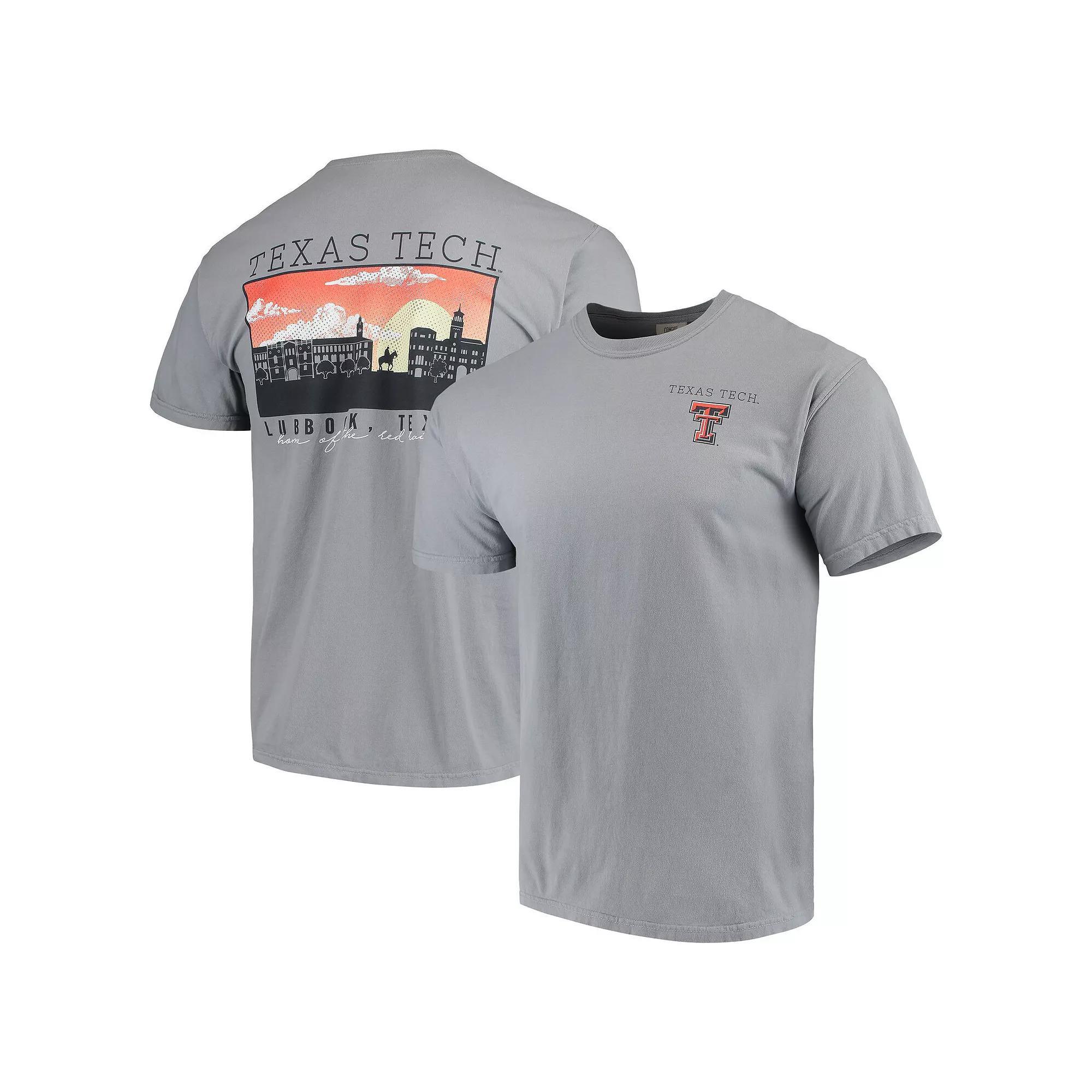 Men's Gray Texas Tech Red Raiders Team Comfort Colors Campus Scenery T-Shirt, Size: 2XL, Grey Product Image