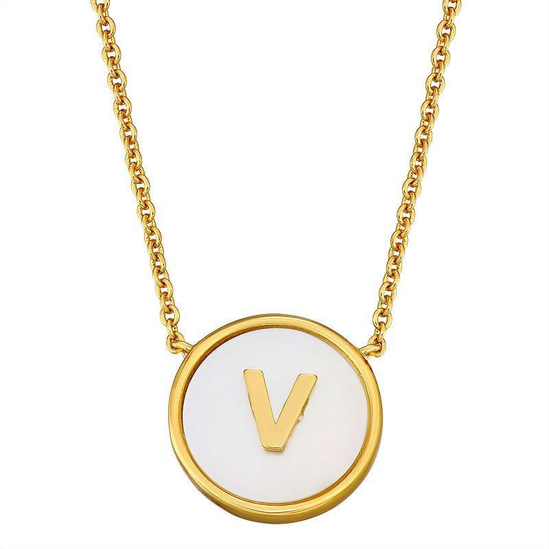 Mother of Pearl Initial Pendant Necklace, Women's, Size: 18" Product Image