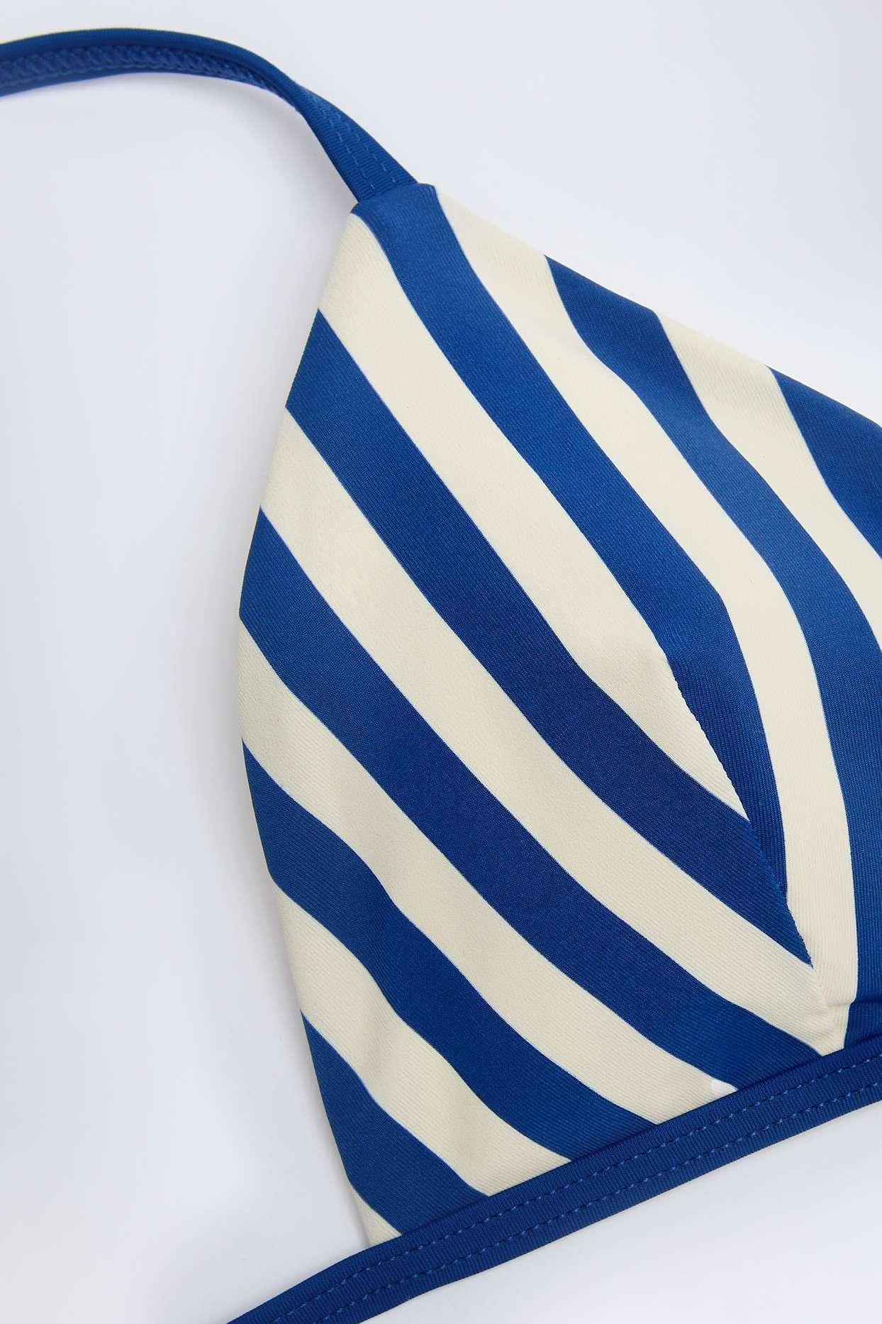 Triangle Bikini Top in Marine Blue Stripe Product Image