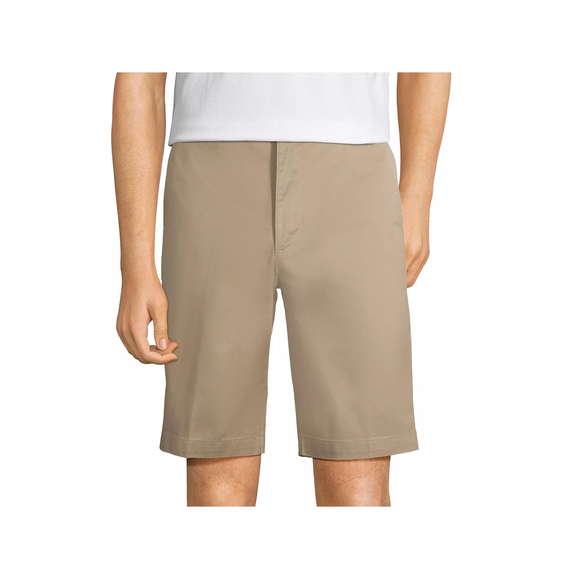 Men's Lands' End Plain Front Wrinkle-Resistant Chino Shorts, Size: 36, Green Product Image