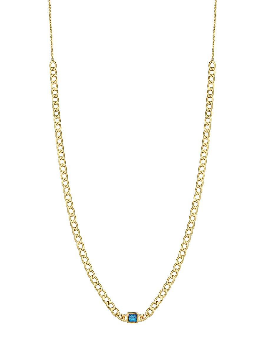 Womens 14K Yellow Gold Dazzle Me Curb Choker Necklace Product Image