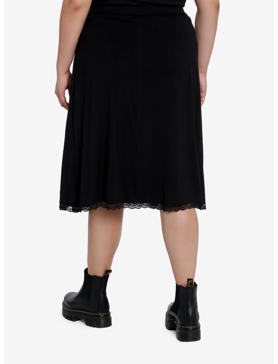 Cosmic Aura Black Lace Midi Skirt Plus Size Product Image
