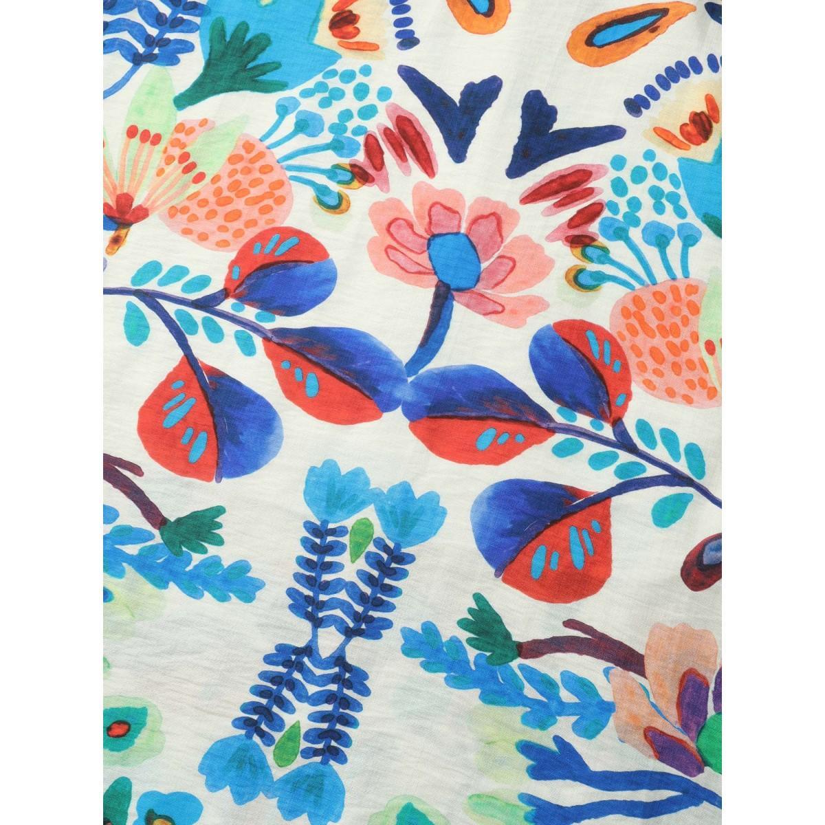 Plus Size Blooming Florals V-Neck Pockets Maxi Dress Multicolor Women V-neck Short sleeve Curvy BloomChic 26/4X Product Image