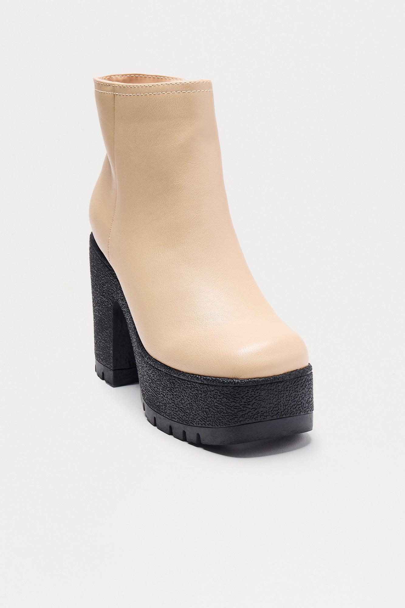Mylah Platform Booties - Nude Product Image
