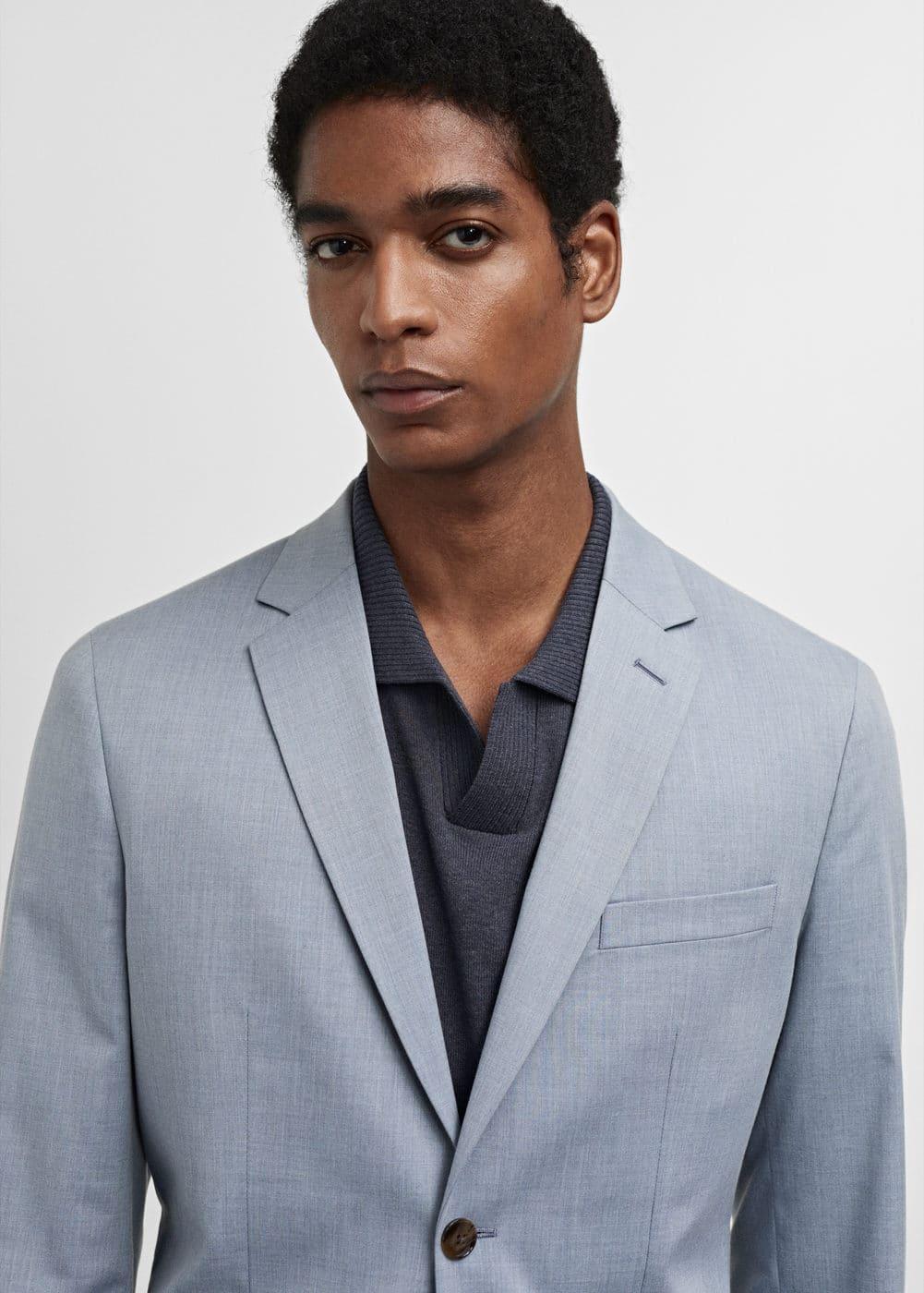 Super slim-fit suit blazer in stretch fabric - Men | MANGO USA Product Image