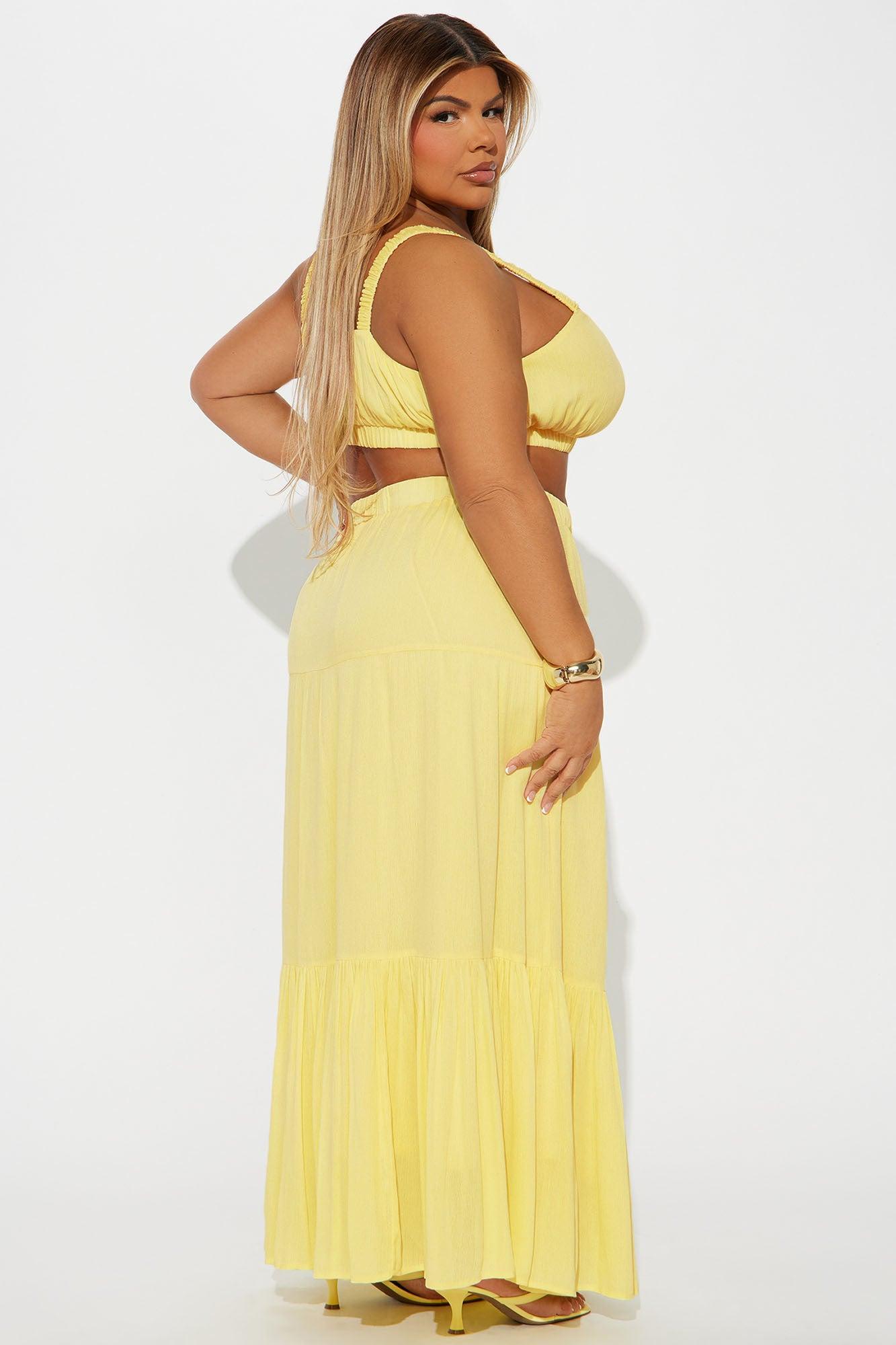 Sunset Stroll Gauze Skirt Set - Yellow Product Image