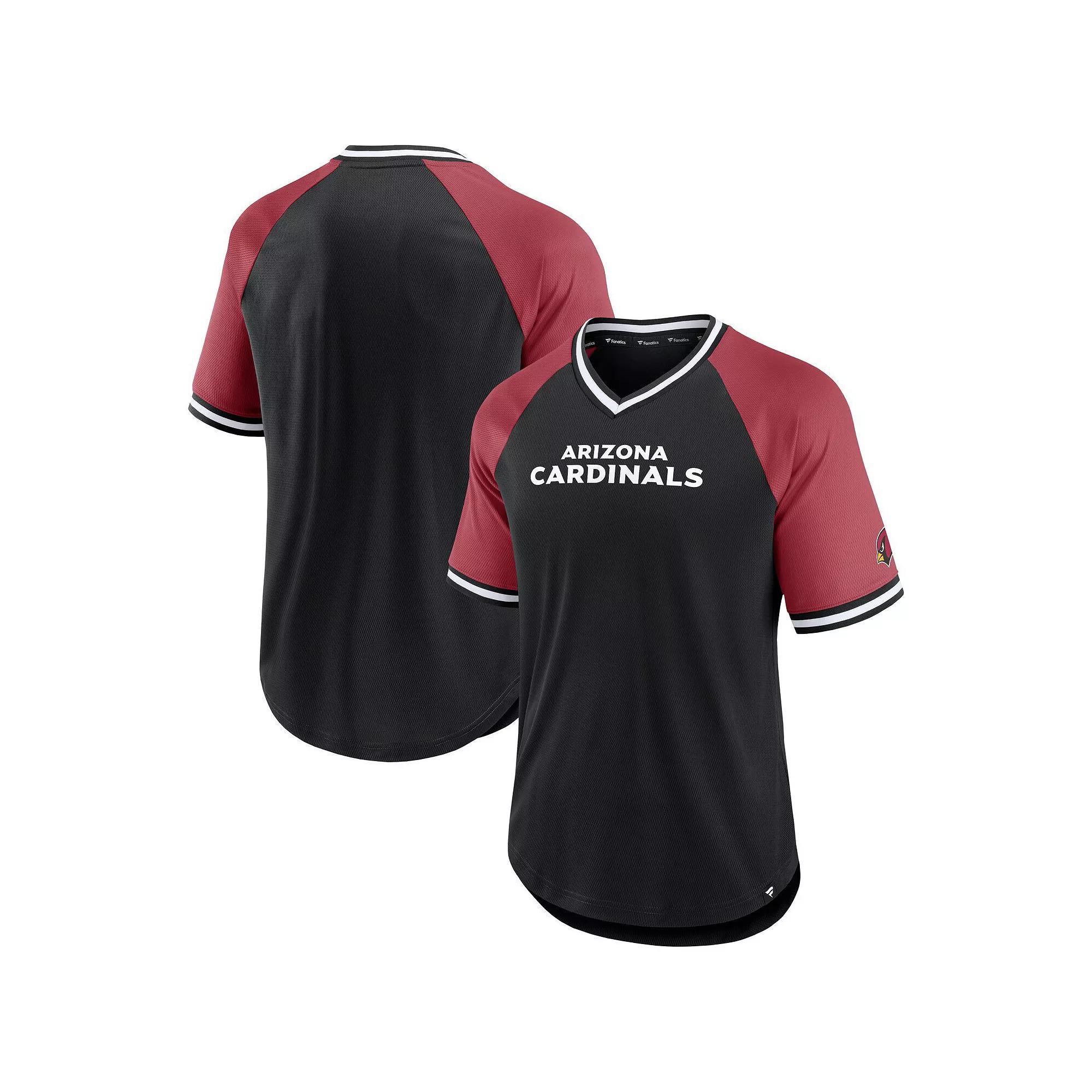 Mens Fanatics Branded /Cardinal Arizona Cardinals Second Wind Raglan V-Neck T-Shirt Product Image