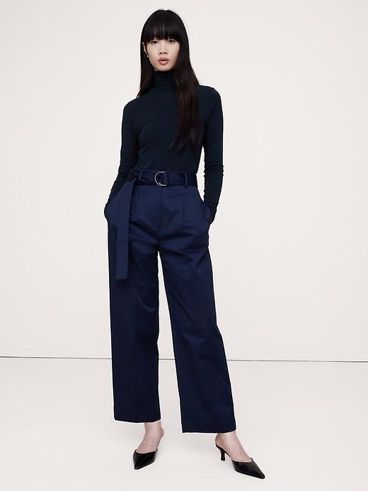Luxe Wool-Blend Turtleneck T-Shirt Product Image