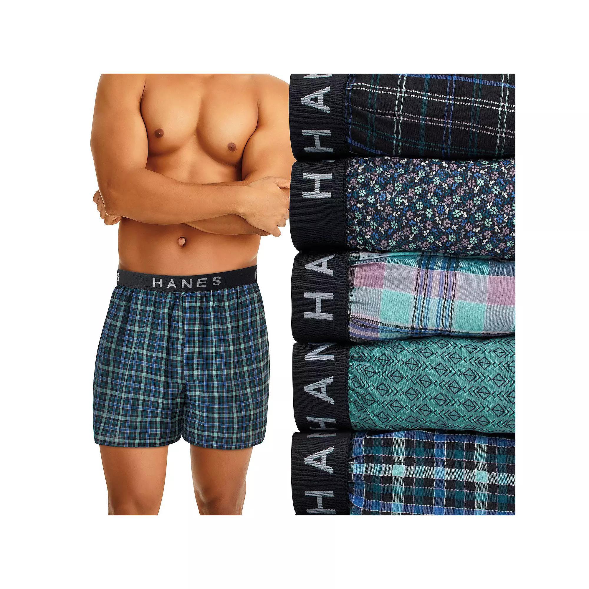 Hanes Ultimate 5-Pack Mens Woven Boxer Underwear Product Image