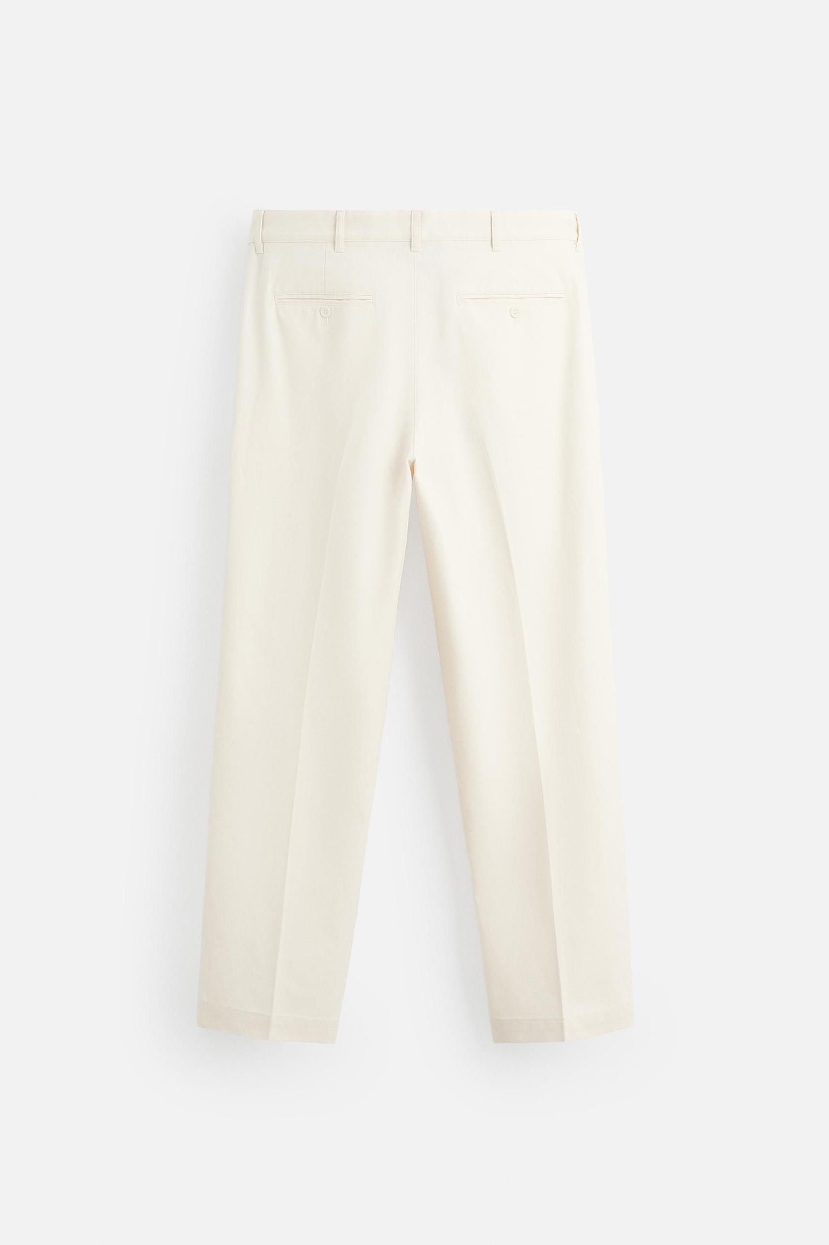 REGULAR FIT HERRINGBONE PANTS Product Image