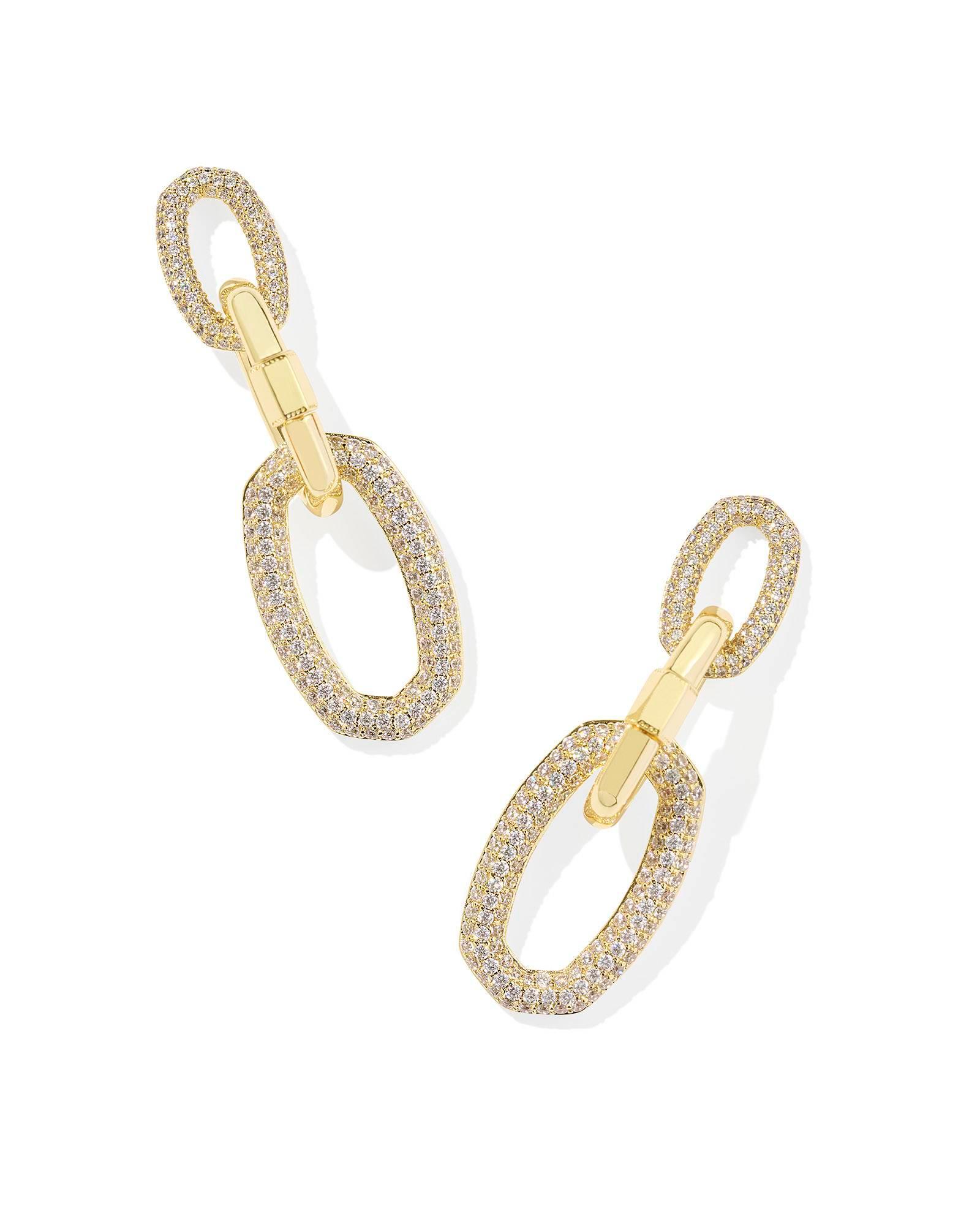 Emery Silver Statement Earrings in White CZ Product Image