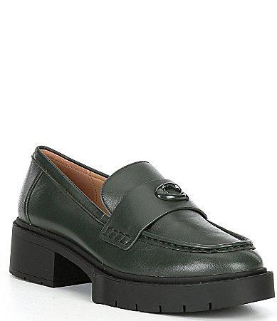 COACH Leah Leather Chunky Platform Loafers Product Image