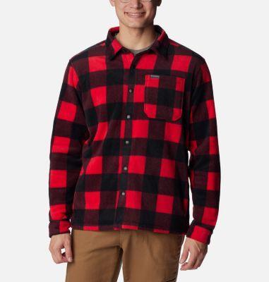 Columbia Big Tall Steens Mountain Printed Shirt Jacket (Mountain Check Print) Men's Clothing Product Image