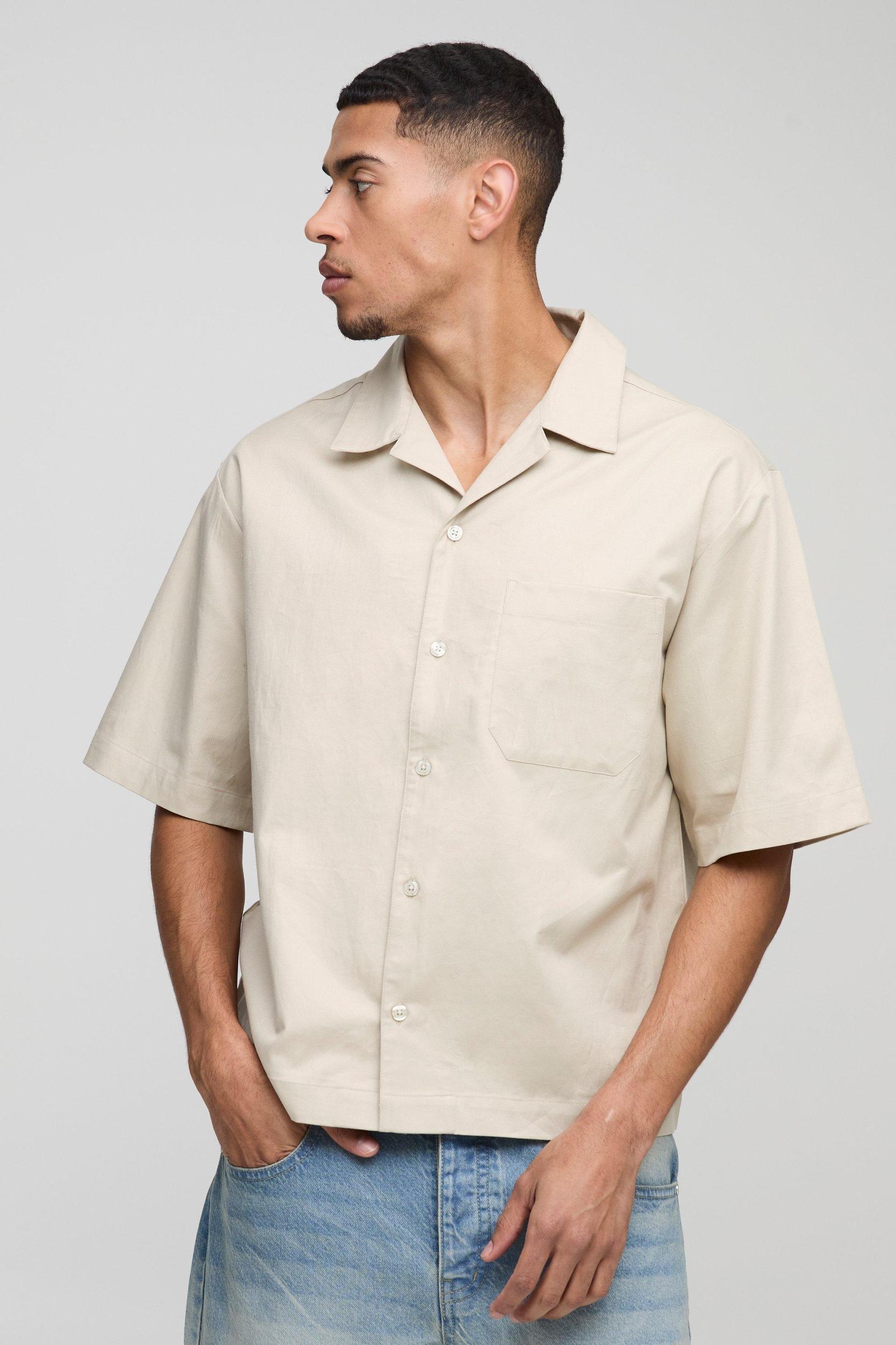 Oversized Cherry Printed Revere Collared Shirt | boohooMAN USA Product Image