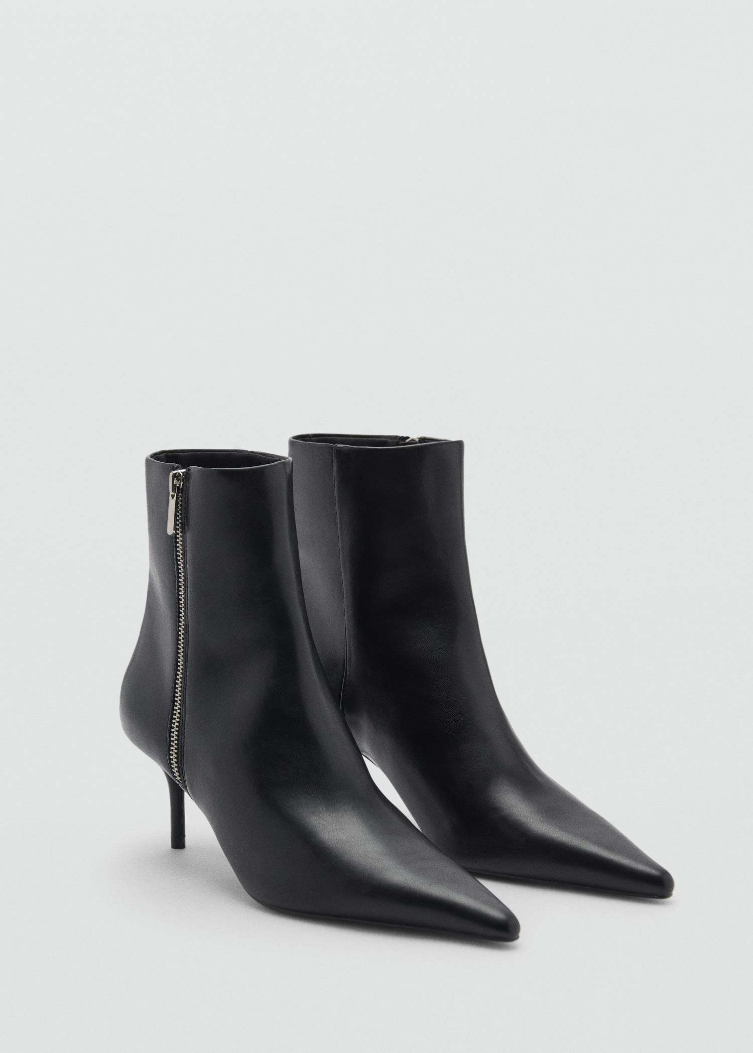 Pointed boots with zipper - Women | MANGO USA Product Image