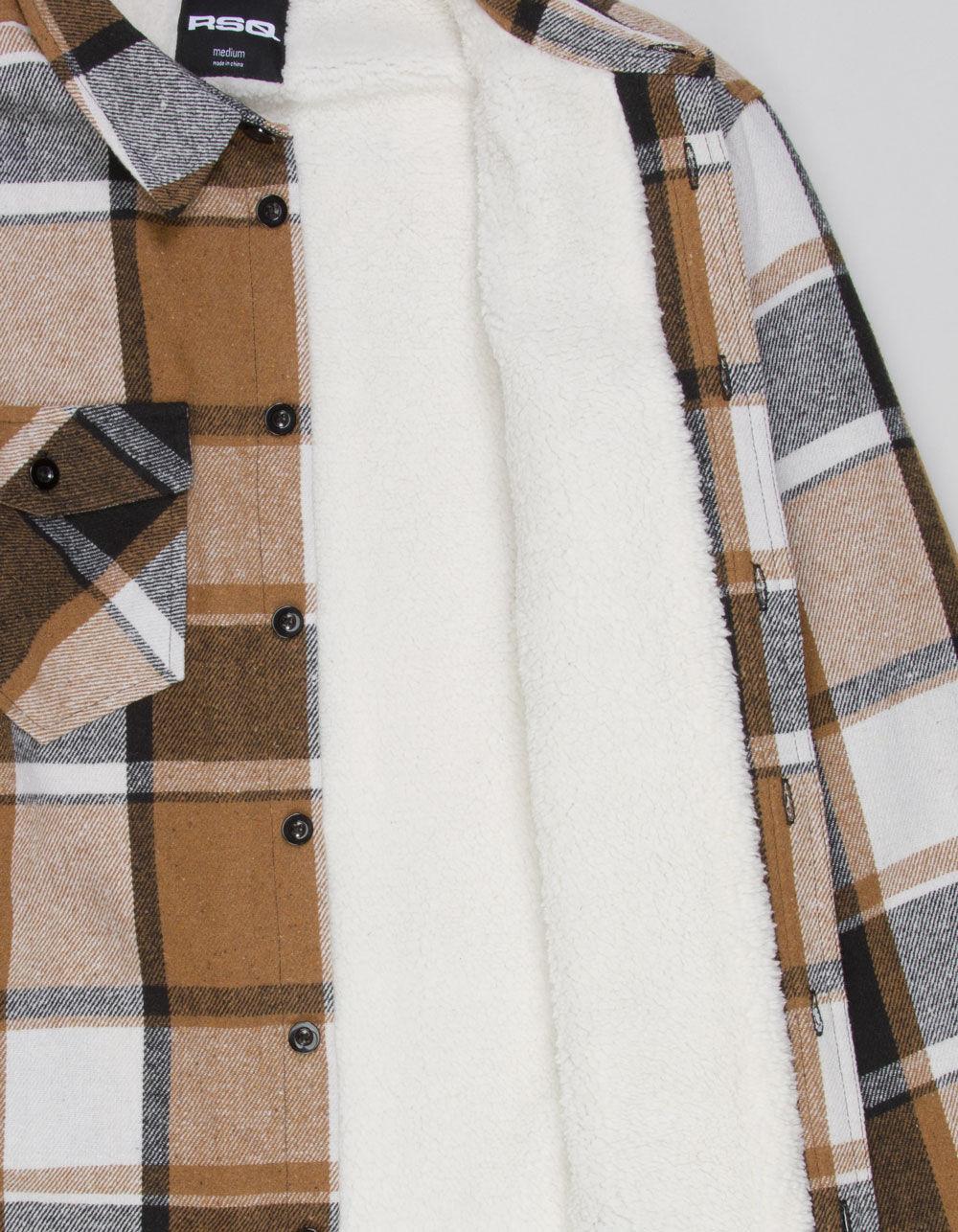RSQ Mens Plaid Sherpa Jacket - BLK/WHT Product Image