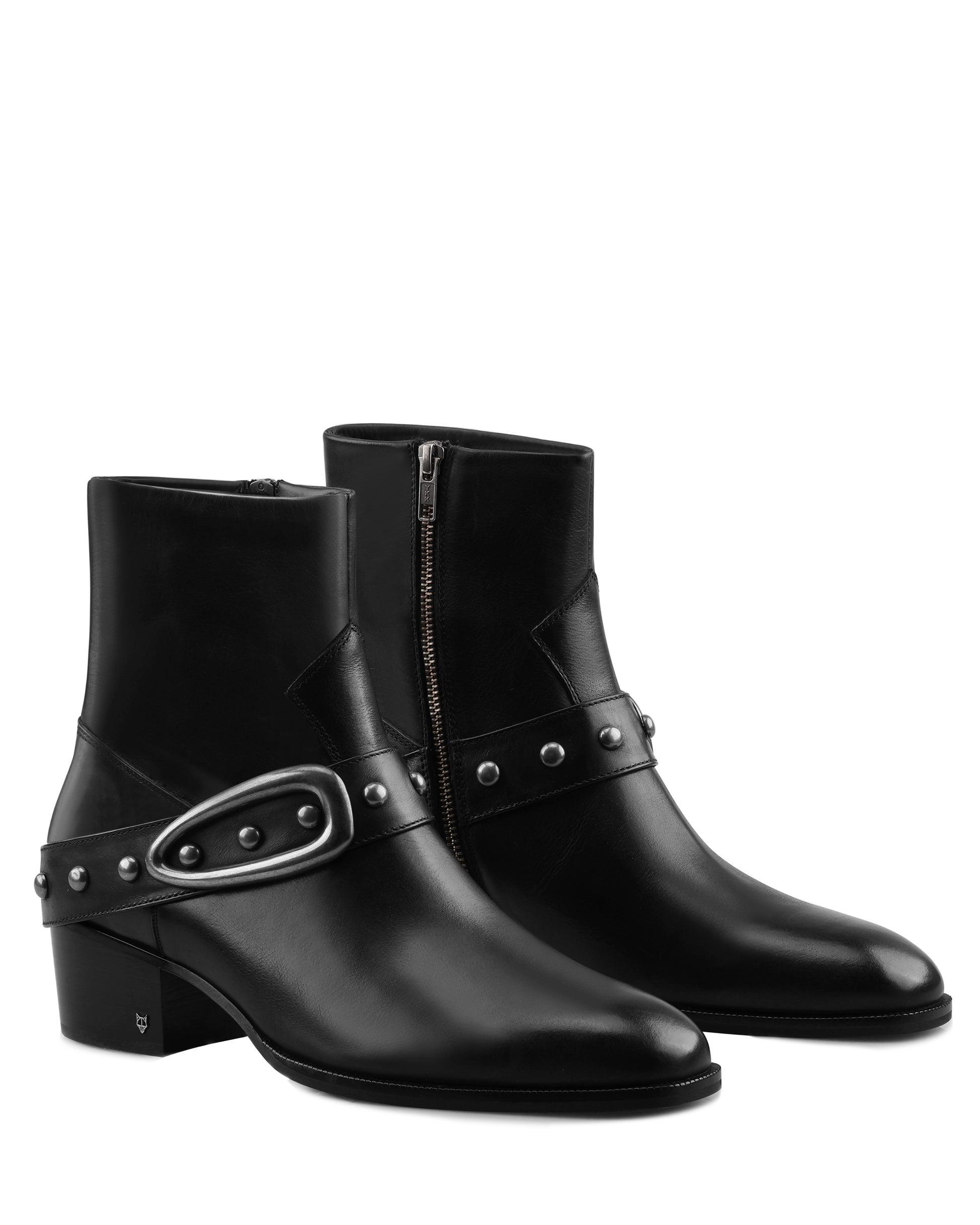 The Hollywood Boot Black Leather Product Image
