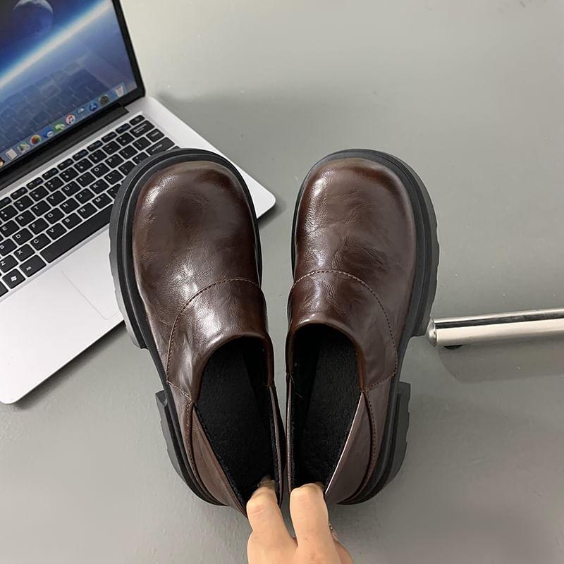 Faux Leather Platform Loafers Product Image