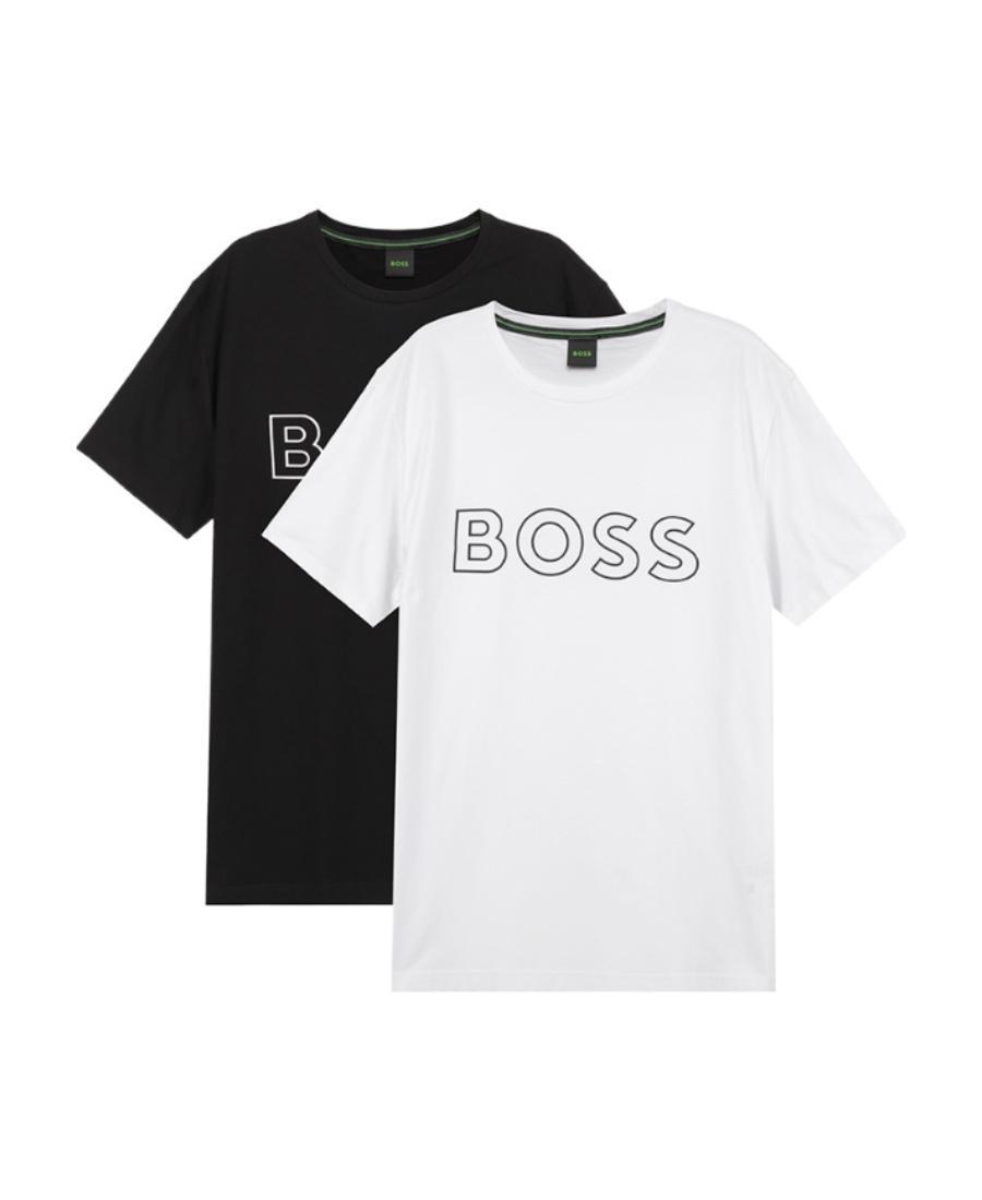 HUGO BOSS Logo Printed T-shirt Two-piece Set In White Product Image