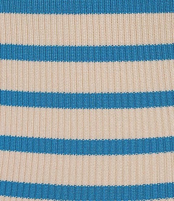 Signature 8 Crew Neck Sleeveless Stripe Knit Mini Dress Product Image