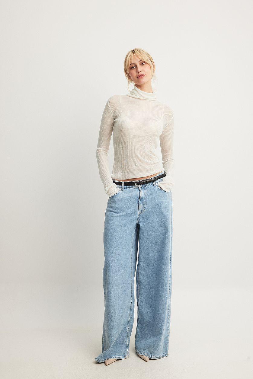Sheer Knitted Turtle Neck Product Image