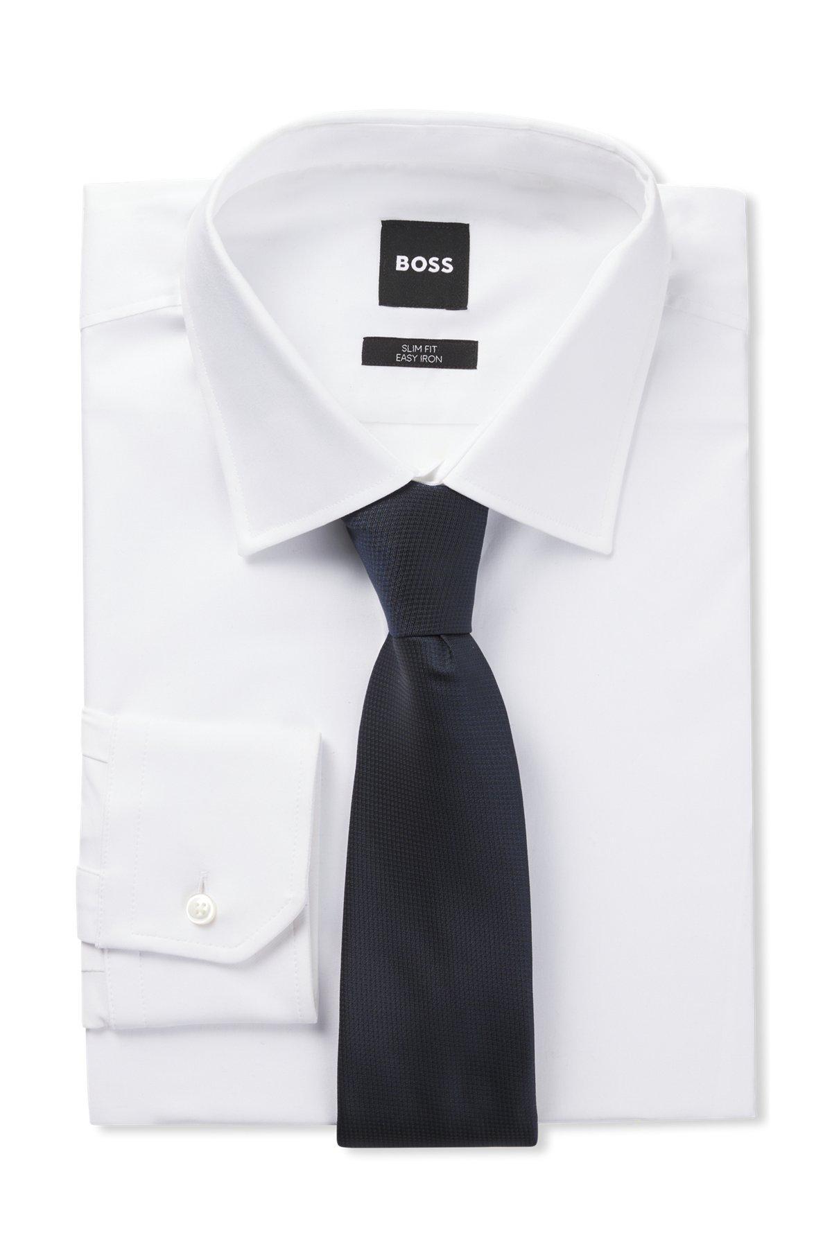 Micro-pattern jacquard tie with silk Product Image