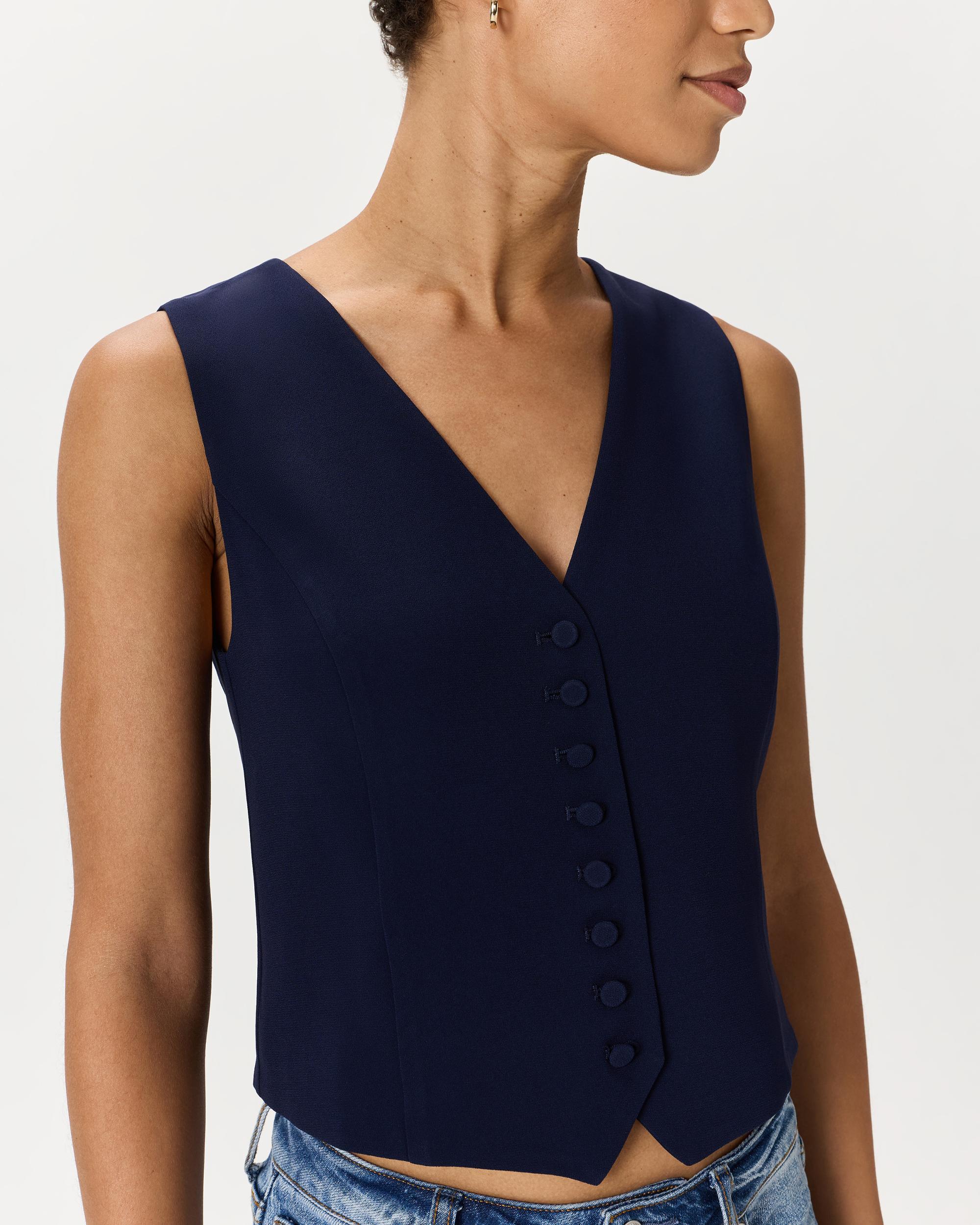 Quince | Women's Fluid Crepe Vest Recycled Polyester Product Image