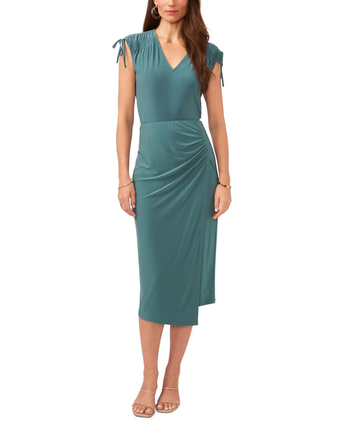 Vince Camuto Slvlss V Neck With Shirring At Shoulders (Rich ) Women's Clothing Product Image