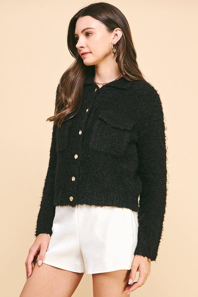 Button Down Sweater Jacket Product Image
