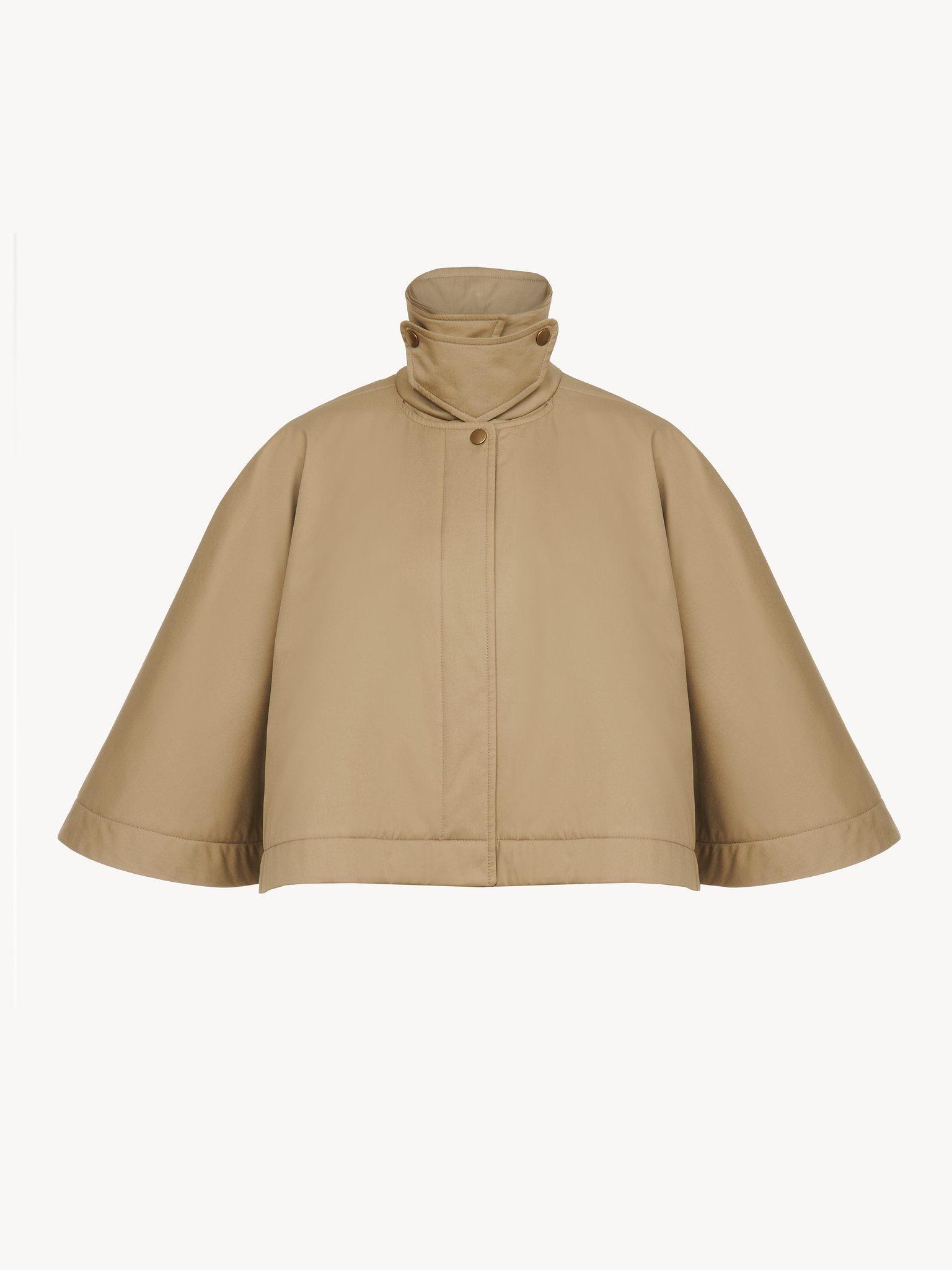 Short quilted cape in cotton gabardine Product Image