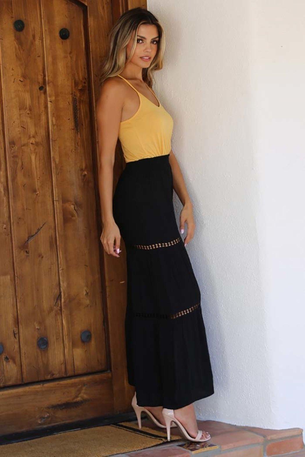 Lace Inserts Wide Leg Flare Pants Product Image