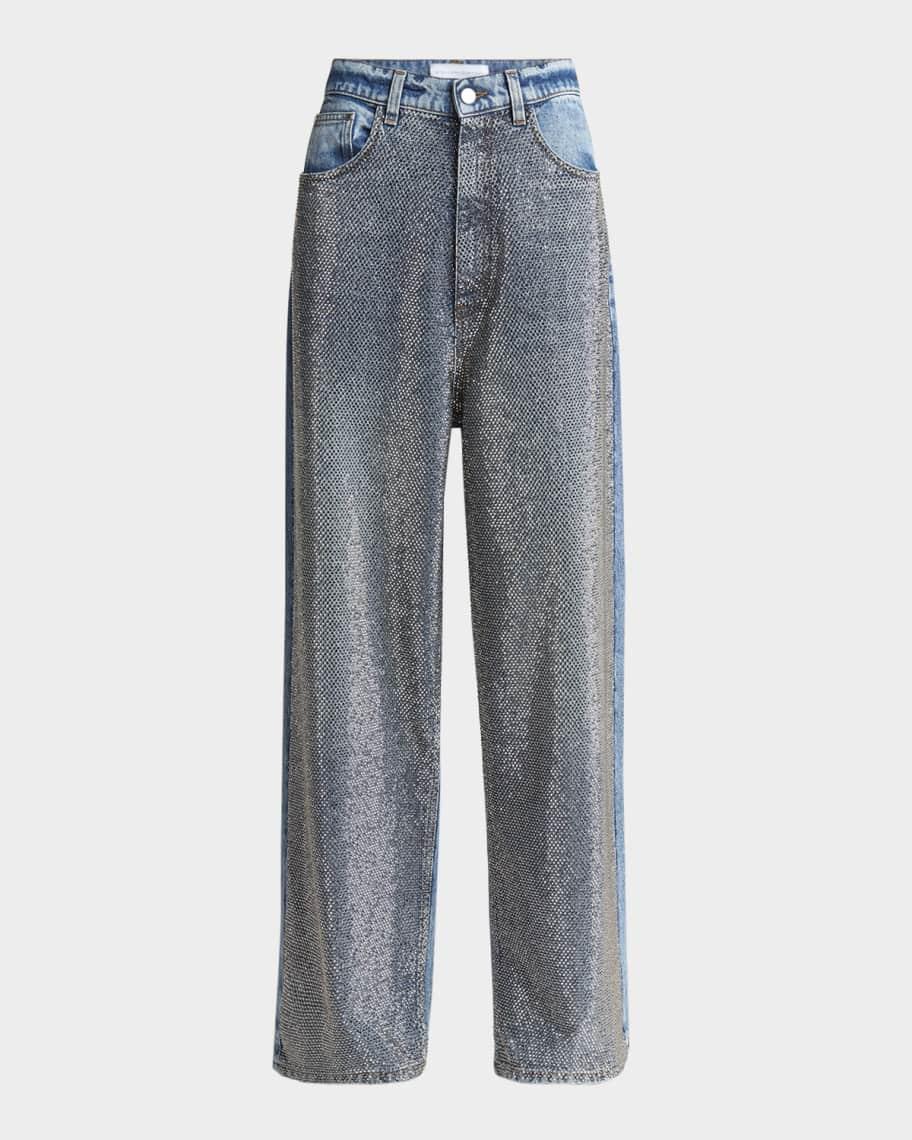 Crystal Hotfix Wide Leg Jeans Product Image